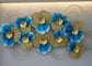 52 Inches Large Blue Gold Metal Floral Wall Art 3D Luxury Decor