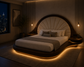 Elegant Hotel Style Bed with Solid Wood Frame