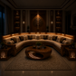 Luxury L-Shape Wooden Sofa Set with LED Lighting