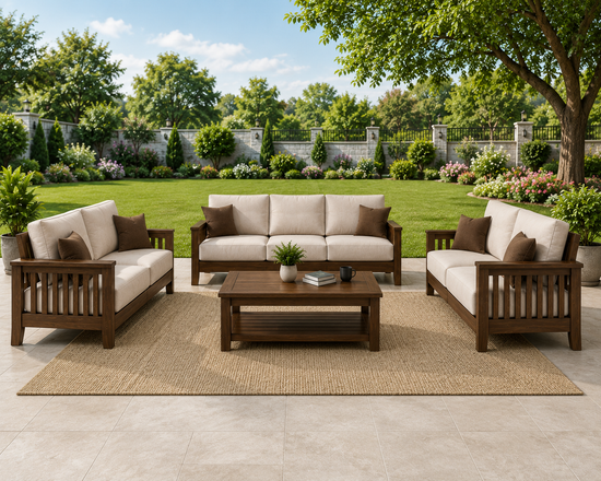 7 Seater Wooden Living Room Furniture Set