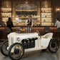 Pearl White Vintage Race Car Wine Bar Cabinet