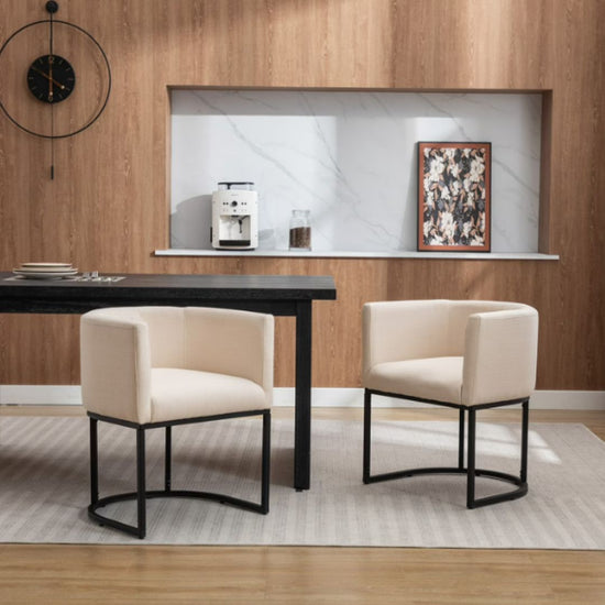 Modern Cream Sofa Accent Chair - Set of 2
