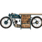 Vintage Triumph Motorcycle Console Table with Storage, Teal Finish