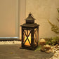 Vintage Black Candle Lantern Holder for Indoor Outdoor Decoration-Hansart-Hansart, Add a touch of vintage charm and warm ambiance to your space with this Rustic Black Metal Candle Lantern. Crafted from durable metal with clear glass panels, this lantern features an elegant cross-frame design and distressed finish, making it a perfect addition to both indoor and outdoor decor. Place a real or flameless LED candle inside to create a cozy glow on your patio, living room, garden, or during special events like w
