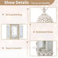 Vintage Hanging Moroccan Lanterns - White Metal Candle Holders (Set of 2)-Hansart-Hansart, Enhance your home decor with these elegant Vintage Hanging Moroccan Lanterns. Featuring an intricately carved white metal frame and embossed glass panels, these lanterns bring a touch of exotic charm and ambient lighting to any space. Perfect for holding tea light or LED candles, they are ideal for hanging indoors or outdoors, creating a warm and inviting atmosphere for weddings, parties, or everyday decor. Exquisite 