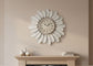 Large White Metal Floral Wall Clock Roman Numerals Decor