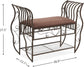 Elegant Victorian Style Entryway Shoe Organizer - Brown Padded