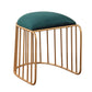 Luxury Modern Velvet Vanity Stool with Gold Wire Base