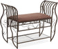 Elegant Victorian Style Entryway Shoe Organizer - Brown Padded