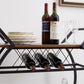 Industrial Round Rolling Bar Cart with Wine Rack & Two Shelves