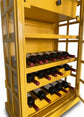 Antique Yellow Telephone Booth Bar Cabinet & Wine Holder