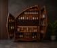 Asymmetrical Sheesham Wood Bar Cabinet