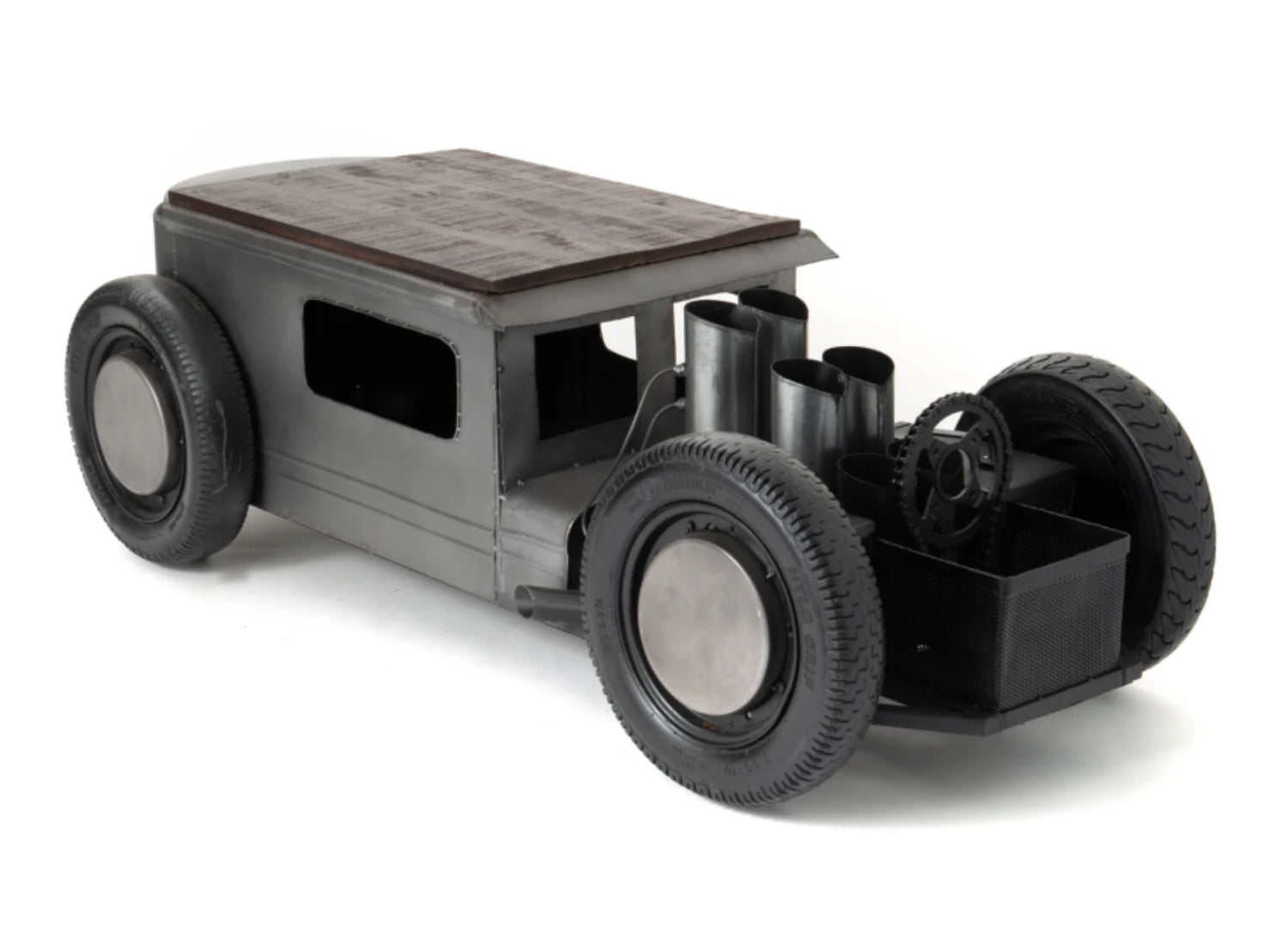 Model of a vintage car on a white background