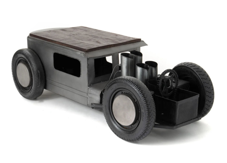 Model of a vintage car on a white background
