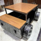 Hansart Special Vintage Car-Inspired Bar Table with Industrial Metal Frame