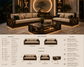 Luxury LED Wooden Sofa Set