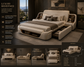 Designer King Bed with Sliding Storage and Shelves