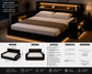 Premium King Size Platform Bed with LED Lights