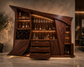 Modern Solid Wood Wine Storage Cabinet