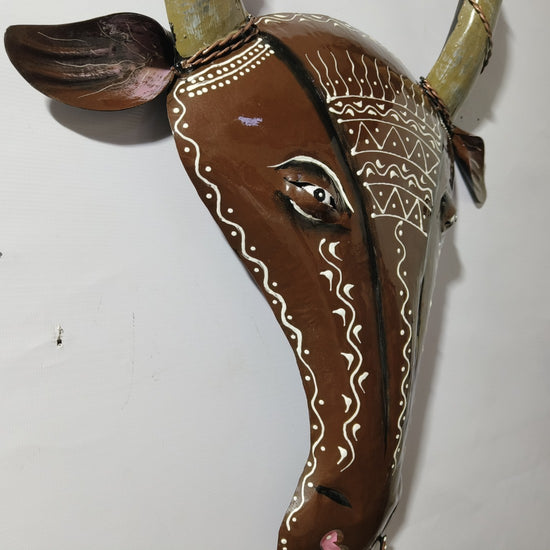 Rustic Bull Head Mask Metal Wall Decor