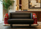 Red Classic Car Trunk Sofa Black Leather Auto Art Seating