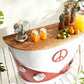 Retro VW Bus Red Bar Counter with Peace Sign