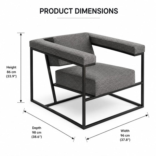 Premium Upholstered Accent Chair with Metal Frame