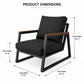 Contemporary Upholstered Armchair with Wooden Handles