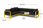 Modern L Shape Sectional Sofa with Metal Frame