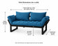 Modern Blue Futon Sofa Bed with Cushioned Seating