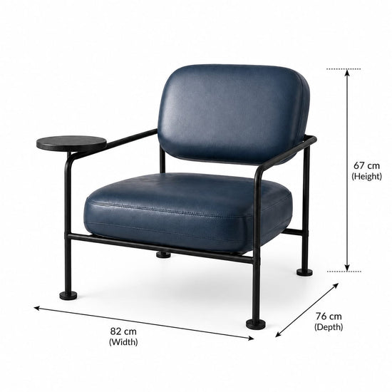 Minimalist Accent Chair with Cushioned Leather Seat
