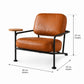 Brown Faux Leather Accent Chair for Living Room