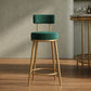 Luxury Emerald Velvet Bar Stool - Stylish Gold Metal Swivel Seat