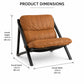 Vintage Brown Faux Leather Accent Chair with Metal Legs