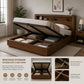 Luxury Queen Size Bed with Storage & LED Lights