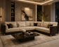 Luxury L-Shaped Wooden Corner Sofa