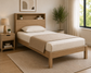 Wooden Single Cot with Foam Mattress & Pillow Included