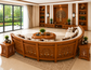 Luxury L-Shape Wooden Sofa Set with LED Lighting
