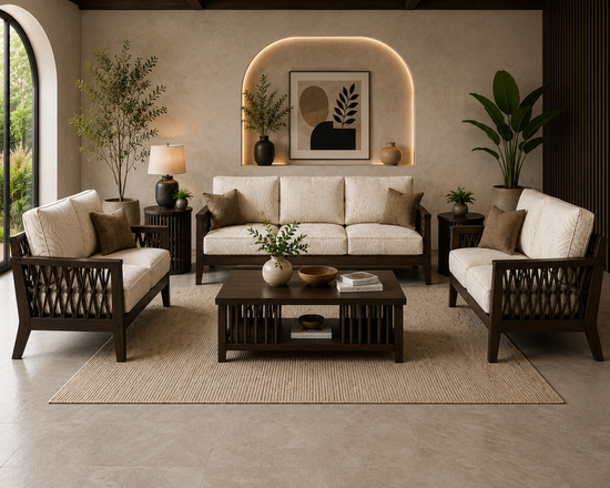 Premium Solid Wood Sofa Set