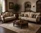 Classic Solid Wood Sofa Set