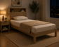 Wooden Single Cot with Foam Mattress & Pillow Included