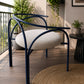 Modern Blue Accent Chair with Upholstered Seat
