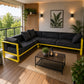 Modern L Shape Sectional Sofa with Metal Frame