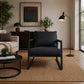 Contemporary Upholstered Armchair with Wooden Handles