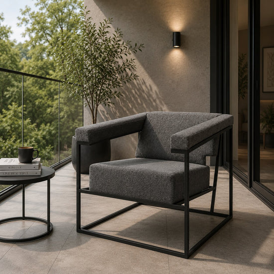 Premium Upholstered Accent Chair with Metal Frame