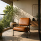 Brown Faux Leather Accent Chair for Living Room