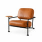 Brown Faux Leather Accent Chair for Living Room