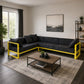 Modern L Shape Sectional Sofa with Metal Frame
