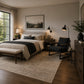 Contemporary Upholstered Armchair with Wooden Handles