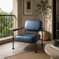 Minimalist Accent Chair with Cushioned Leather Seat